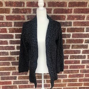 Women’s Style & Co Dark Leopard Print Open Cardigan Size PL Petite Large